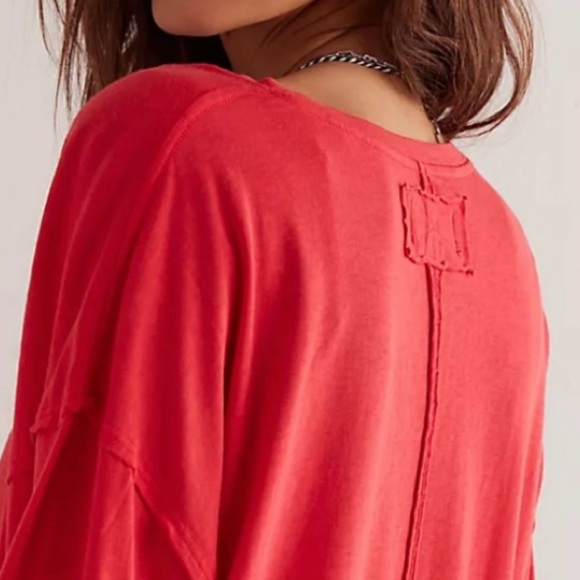 Free People Nina Tee Red (NWOT) - Picture 5 of 6